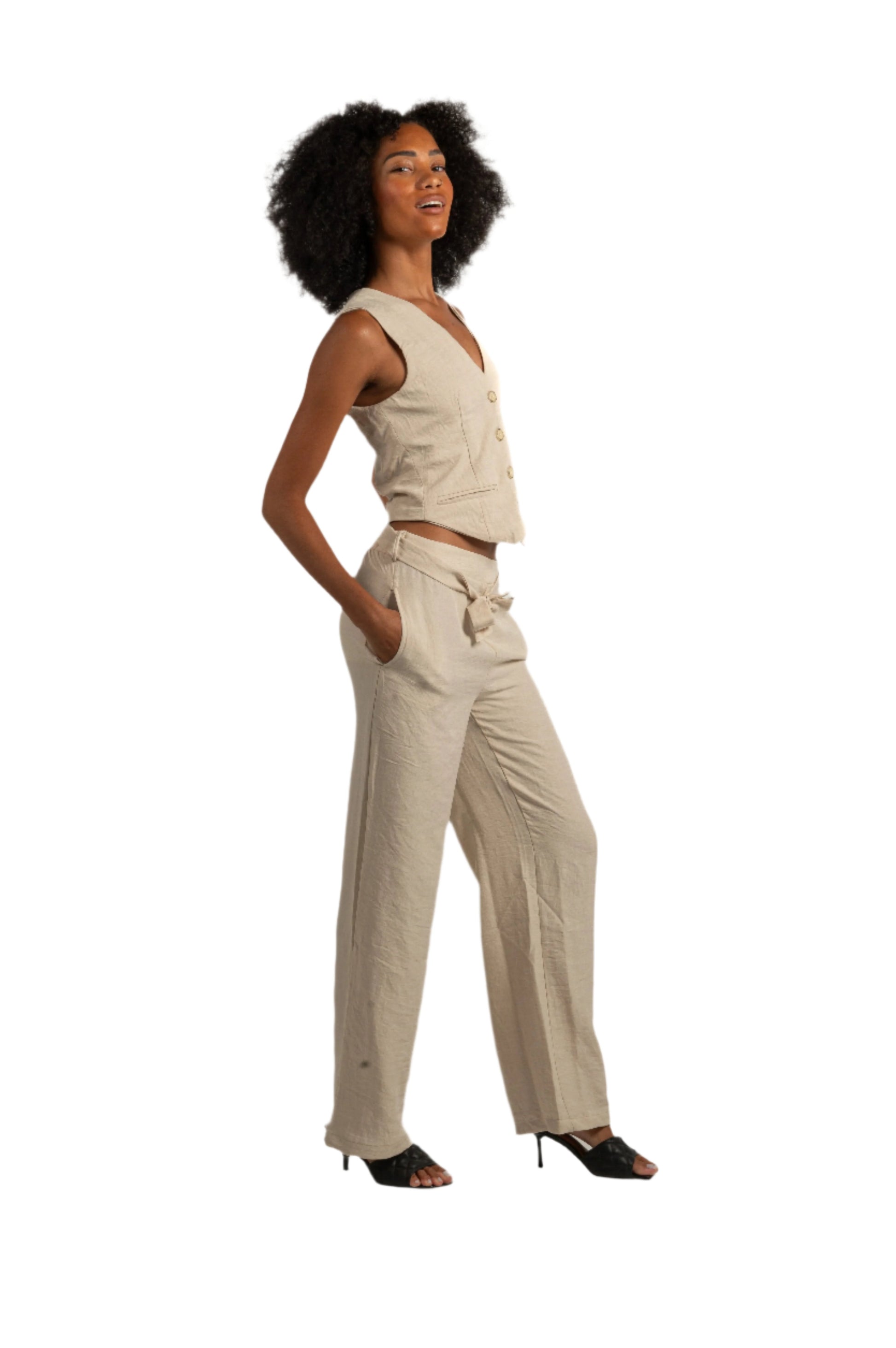 By Christa Vest Beige Suits