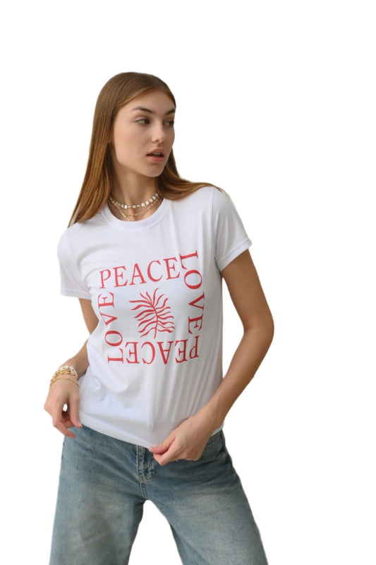 By Christa Graphic white tshirts