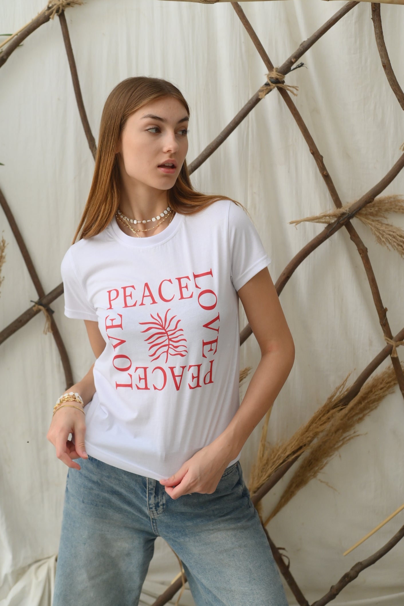 Love Peace White